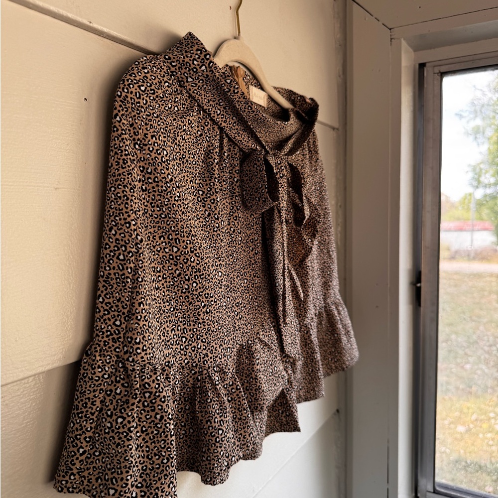 Altar'd State Leopard Print Midi Skirt